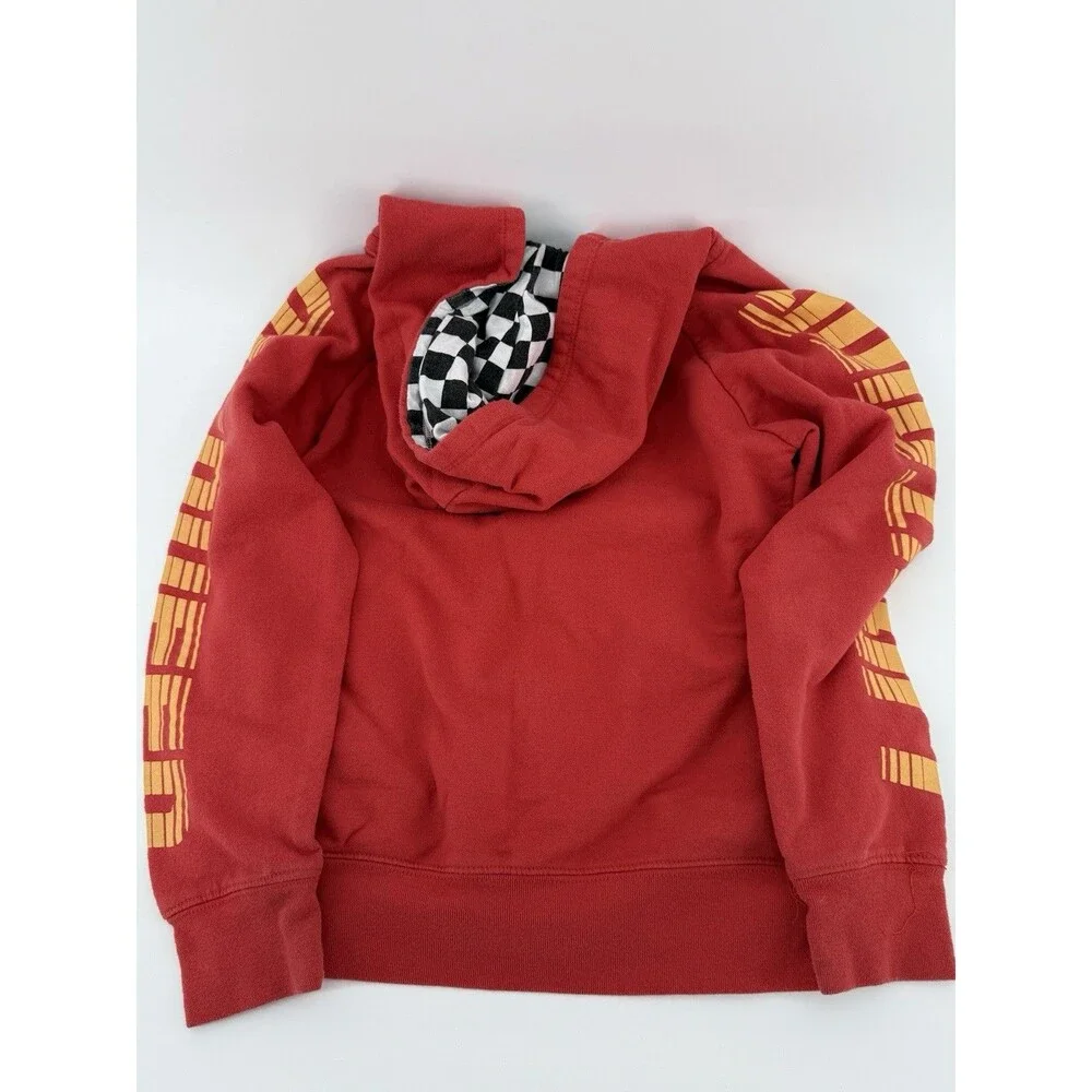 Disney Pixar Cars Lightning McQueen Hoodie Boys 5/6 Red Full Zip